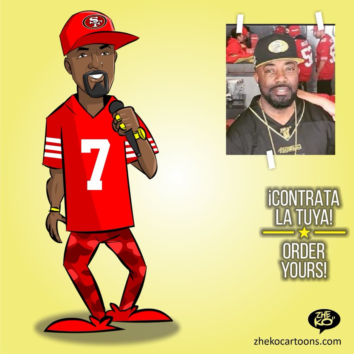 zheko_grafico's tweet photo. El encargo de hoy OTRO CLIENTE SATISFECHO, contrata la tuya, order YOURS!!!
#ElCartonDelDia #Avatoons #Qustomize #Artwork #Ilustración #Illustration #doodle #doodles #TV #art #Work #Profesional #NFL #Niners #Faithful #49ers #SanFrancisco #HipHop https://t.co/dubOI0HYwV