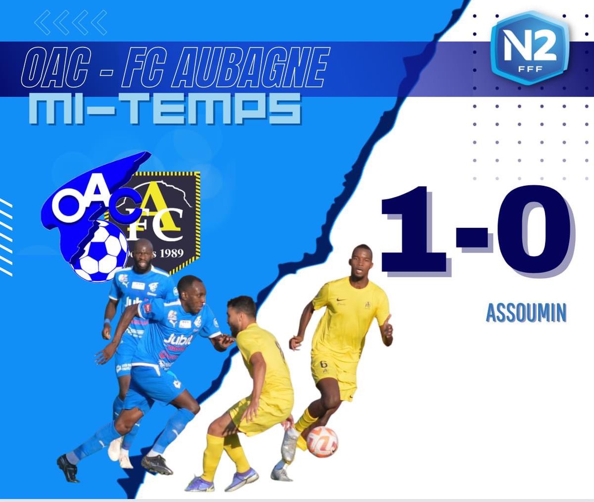 OACOfficiel's tweet photo. #N2 🔹 C'est la mi-temps à #Pautex. Avantage alésien. https://t.co/yrTGVcOyMp