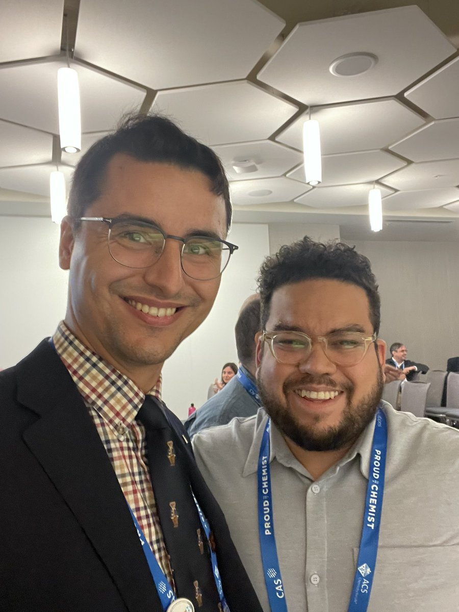 Human brain is interesting, finally met @gabepgomes in person, but feels like we know each other forever and did hang out like yesterday. Thank you #ACSFall2022 for memorable moments. And congrats Gabe with your #Talented12  recognition!
P.S.hexagon ceiling is awesome