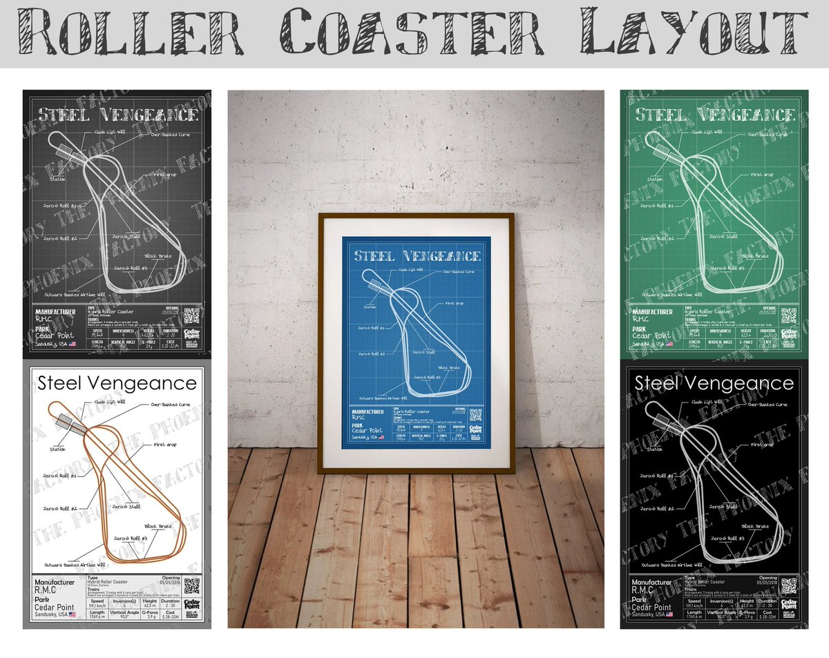 Adrick_'s tweet photo. New poster... 🎢 New rollercoaster!!! : Welcome to the Steel Vengeance Layout from The Phoenix Factory in a minimalist style 😮 Only available here : https://t.co/W8WPlfexJM
#SteelVengeance #CedarPoint #Rollercoaster #Coasterfan #layout #poster #AmusementPark #Deco #minimalist https://t.co/waxkPBMIvT