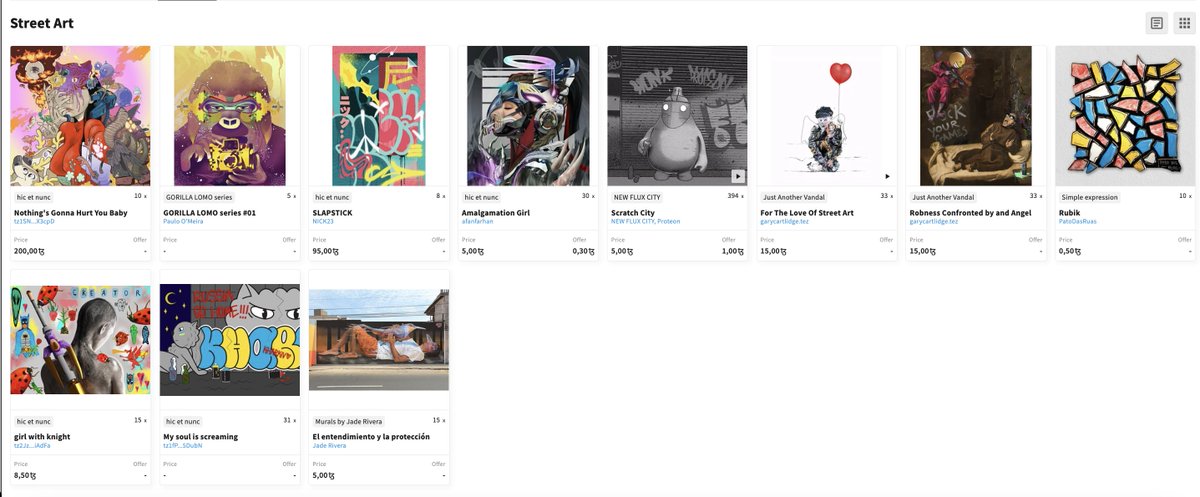 objkt.com (@objktcom) on Twitter photo You will find all these pieces in the street art category as well as other street art pieces which were highlighted since June on the front page. This includes pieces by <a href="/Yakim_1987/">ʏǟӄɨʍ</a> <a href="/pauloomeira/">Paulo O'Meira</a> <a href="/enaisikey23/">NICK23</a> and <a href="/Konstant_FLUX/">Konstant FLUX</a>.
🔗objkt.com/explore/catego… You will find all these pieces in the street art category as well as other street art pieces which were highlighted since June on the front page. This includes pieces by <a href="/Yakim_1987/">ʏǟӄɨʍ</a> <a href="/pauloomeira/">Paulo O'Meira</a> <a href="/enaisikey23/">NICK23</a> and <a href="/Konstant_FLUX/">Konstant FLUX</a>.
🔗objkt.com/explore/catego…