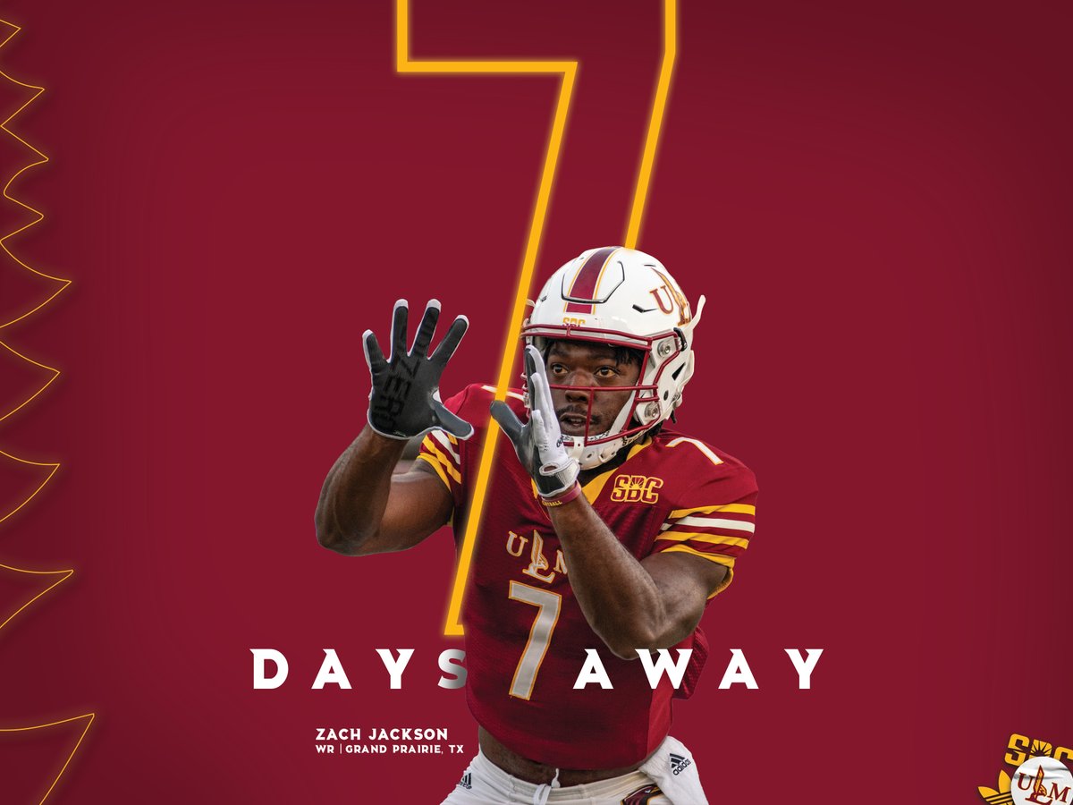 ULM_FB's tweet photo. ULM’s Sept. 3 season opener at Texas is 𝟳 𝗱𝗮𝘆𝘀 away. Season-ticket packages (5 home games) range from $60 to $155. Order season tickets online at https://t.co/sa8WkcD7Gc or call (318) 342-HAWK. #WIN #TheBestIsOnTheBayou #Funroe https://t.co/buUxYi1vyB