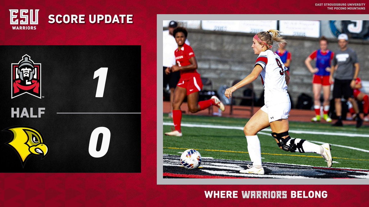 ESUWarriors's tweet photo. ESU takes a lead into halftime after Mia Chapman's first collegiate goal!

@ESU_WSoccer x #WhereWarriorsBelong https://t.co/SerVH6GmwC