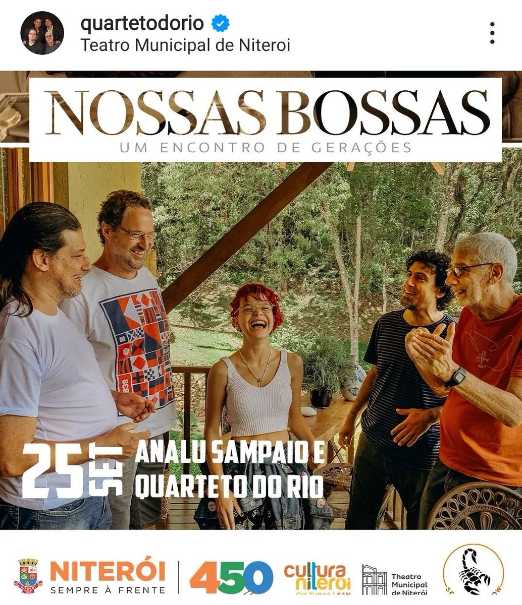 quartetodorio's tweet photo. #Analusampaio e #quartetodorio
Teatro Municipal de Niterói
Dia 25 de setembro às 19h https://t.co/InTE8uzDf8