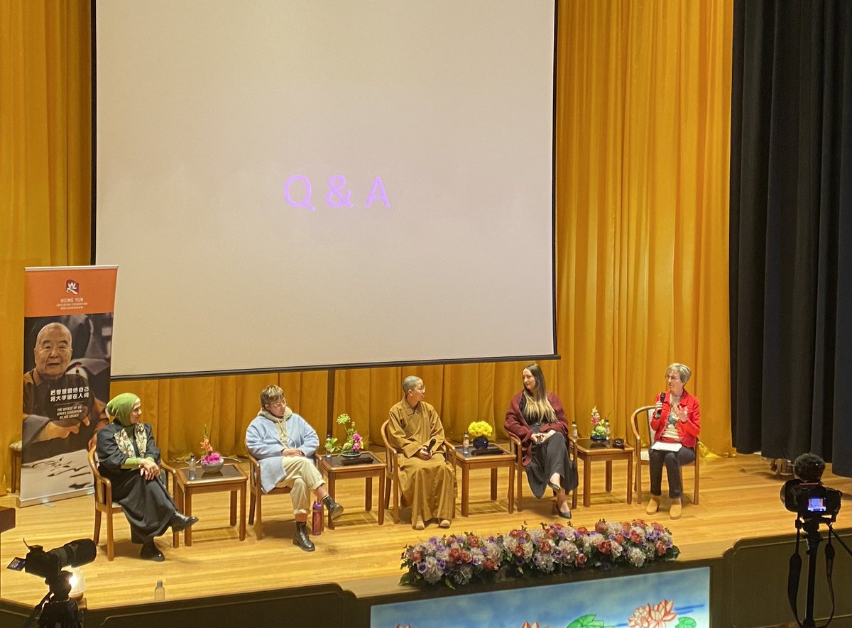 MJThomo's tweet photo. Grateful to be invited to hear ⁦@jarbou_noor⁩ speak at the Nan Tian Temple today as part of the Buddha V(irtue) Series. The panel also included ⁦@tenderfunerals⁩ and ⁦@HiddenHarvestAU⁩ https://t.co/SdIwq9qZvA