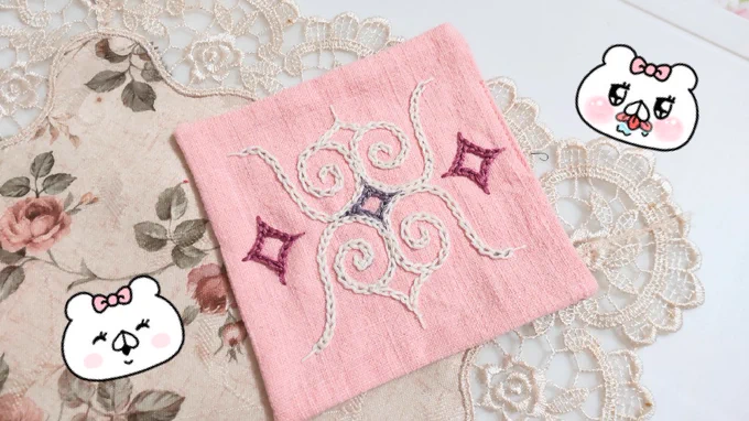 アイヌの刺繍教室行って来たでぇ〜〜〜〜〜い✌️✌️✌️😄😄😄❤️❤️❤️あたいの第一号めちゃんこうれしいッッッ!!!!!!! 