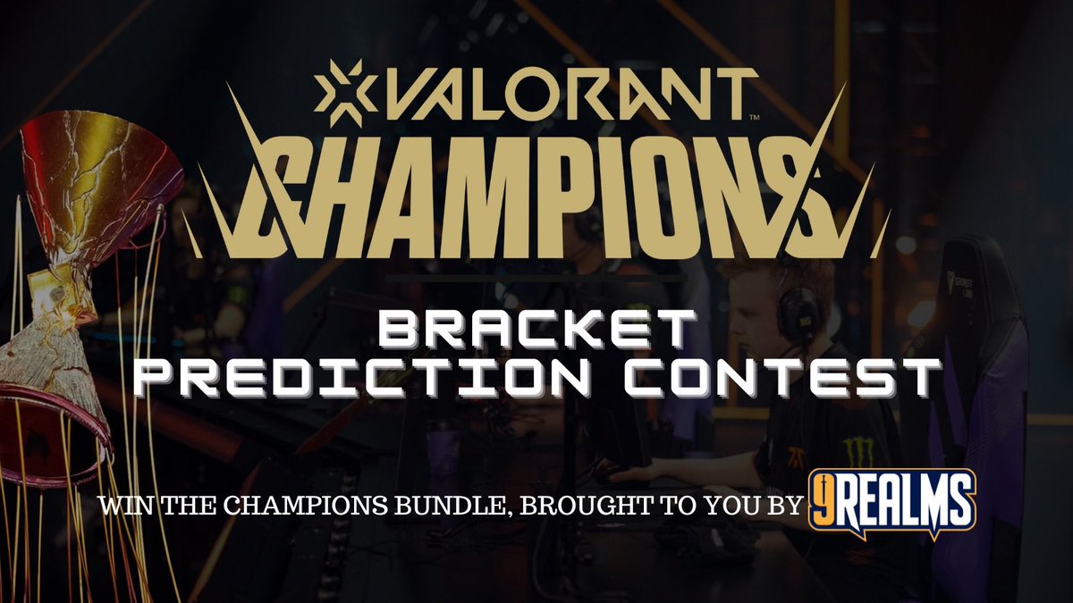 9RealmsGG's tweet image. We love to enjoy games together at 9Realms!

Can’t wait to see who takes home the Champions Bundle by predicting the finals the best for @PlayVALORANT Champions 👀

Discord.gg/9Realms