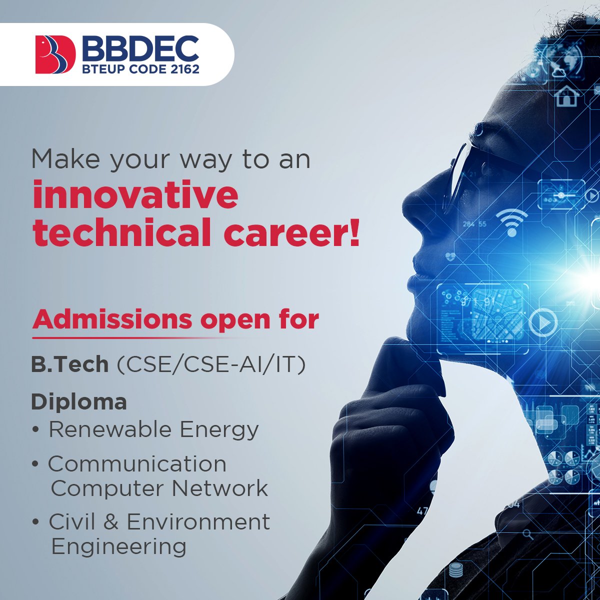 bbdec_official's tweet photo. A future-driven technical career awaits you at Babu Banarasi Das Engineering College.
Admissions open.
#BBDEC #BBDGroup #BBDStudents #students #education #btech #engineering #engineeringlife #engineeringstudent #diploma #dataanalytics #dataanalyst #blockchaintechnology https://t.co/j8nVircIey