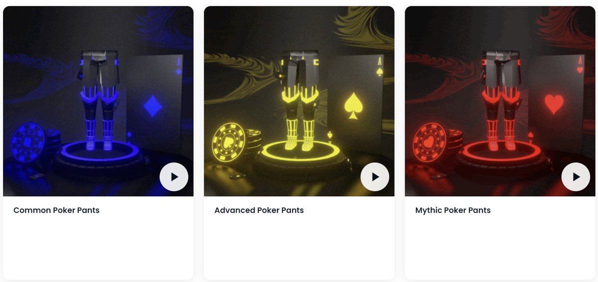 MetaPartyDCL's tweet photo. Poker Pants NFTs added to the CS NFT collection ♥️♣️

On the 29th of August Poker Pants NFTs will be available to purchase. Gain access to the CS ICE Poker Guild, Passive Income, MetaVerse HQ &amp; more 🤯

Whitepaper👇
https://t.co/RzvKGkl7GV

Poker Pants👇
https://t.co/kNWvgV5gUc https://t.co/Y5fbt9RaS4