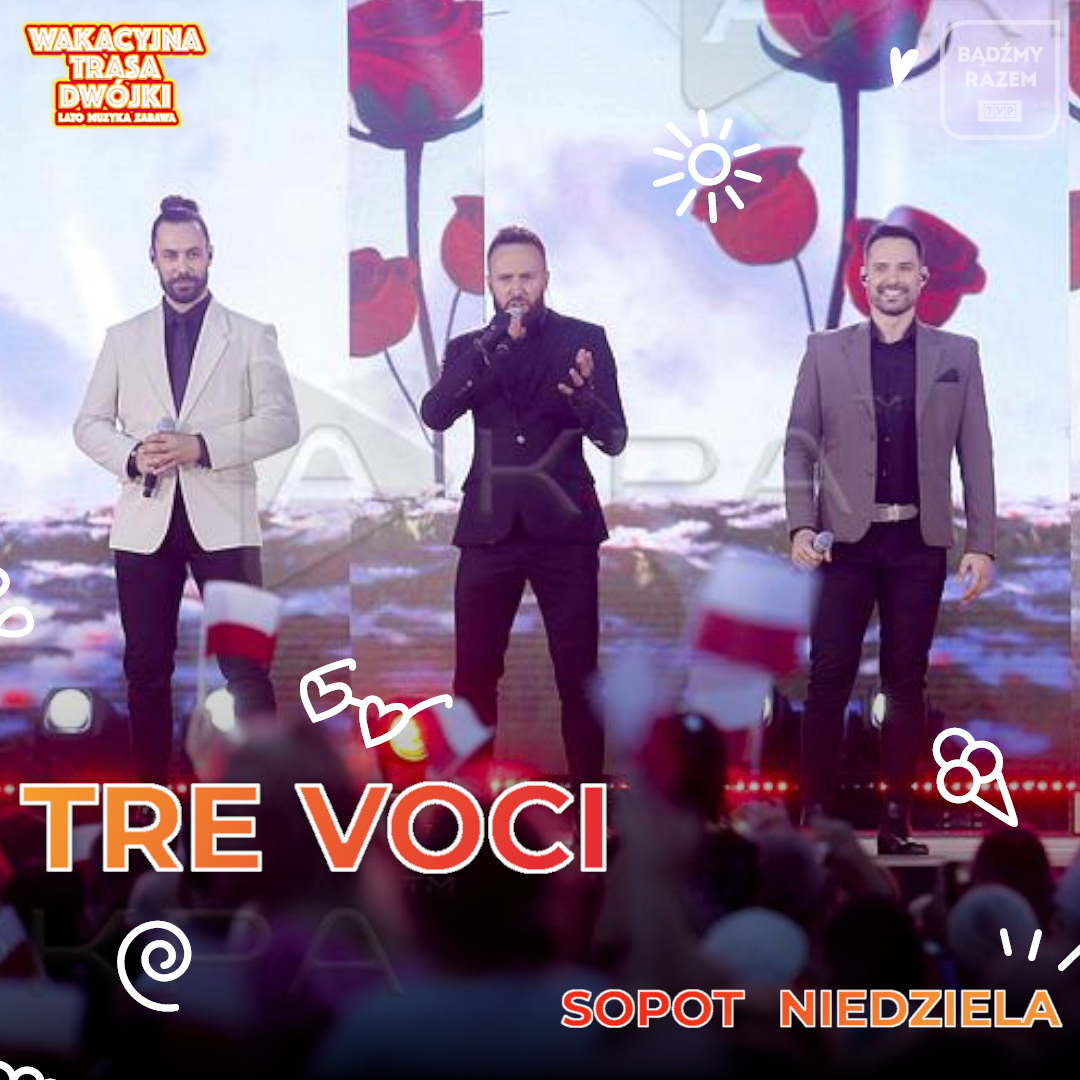 TVP's tweet photo. Odliczamy już ostatnie godziny ⏳ do startu wielkiego zakończenia lata z #WakacyjnąTrasąDwójki w Sopocie‼️🌅

Wystąpi plejada gwiazd https://t.co/5LT9nJm6Ux. 👉 #HelenaVondrackova 🎤 #MajaHyży 🎤 #TreVoci oraz #UnitingNations 💿 Zaczynamy punktualnie o 20:00 w #TVP2 🤗 https://t.co/uL3t7AfIF4