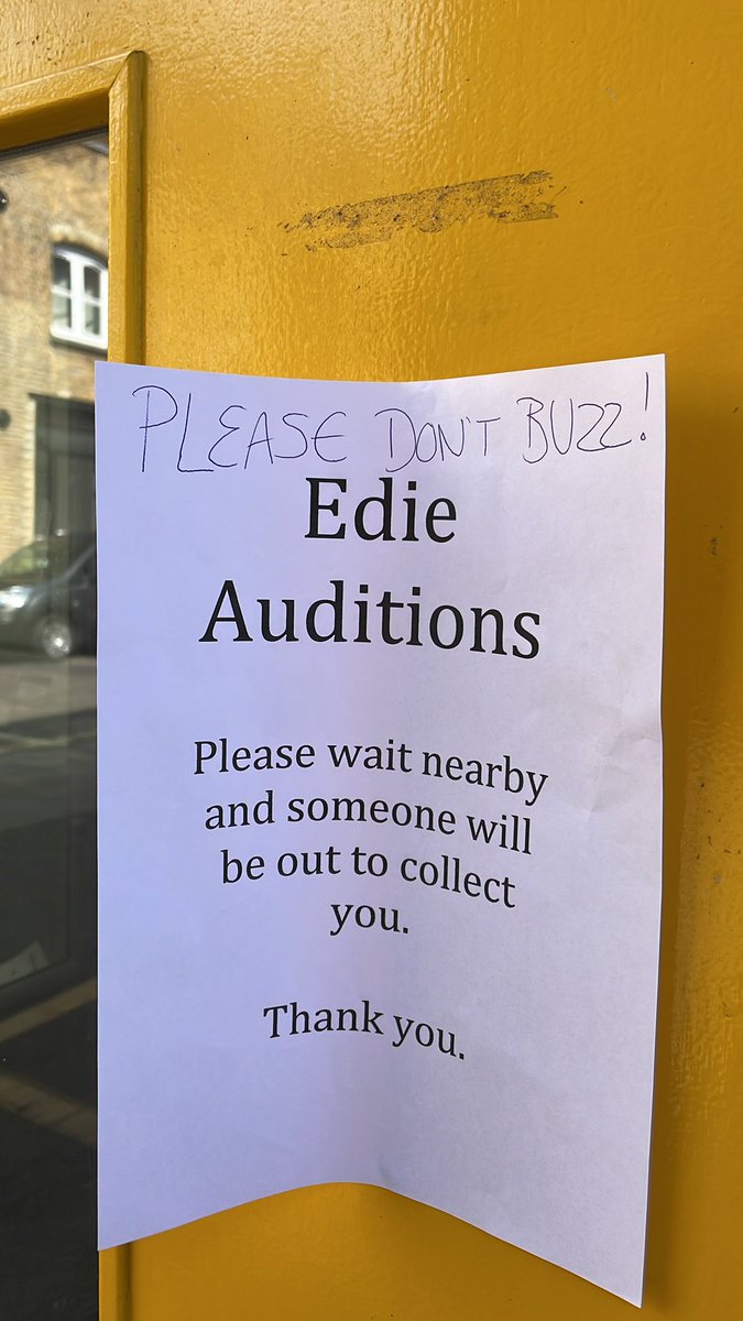 It’s a day of EDIE auditions today and we’re BUZZING 🐝 #503edie <a href="/theatre503/">Theatre503</a>