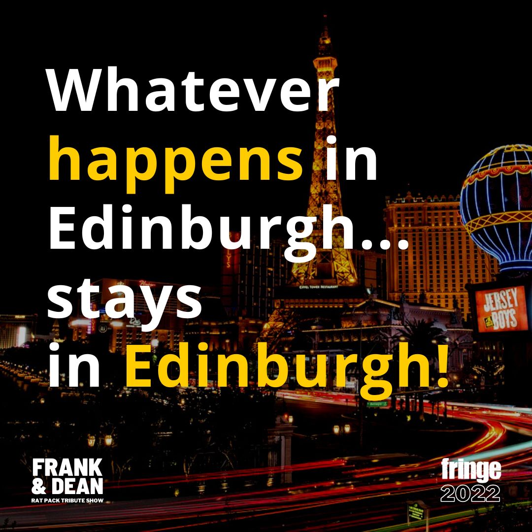 It's our last weekend at the #EdinburghFringe!

What a month it's been. 

We know you are spoilt for choice whilst here, so thanks for all those who chose to spend the it with us. 

Want tickets? 
tickets.edfringe.com/whats-on/frank…

And remember, whatever happens in #Edinburgh... 😜