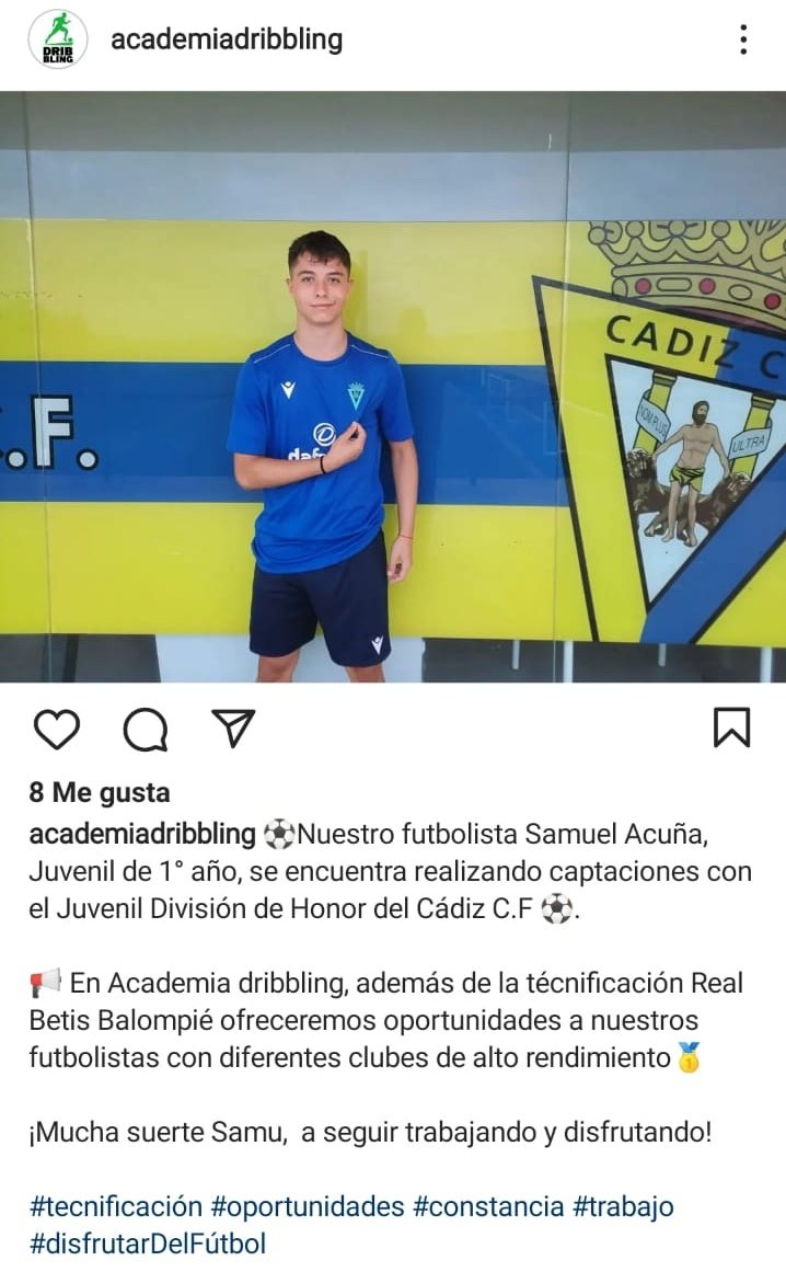 AAV1981S's tweet photo. A trabajar trabajar y trabajar, a disfrutar y a seguir aprendiendo. Gracias a la #academiadribbling y a @Cadiz_CFCantera https://t.co/8Hzk64OAdj