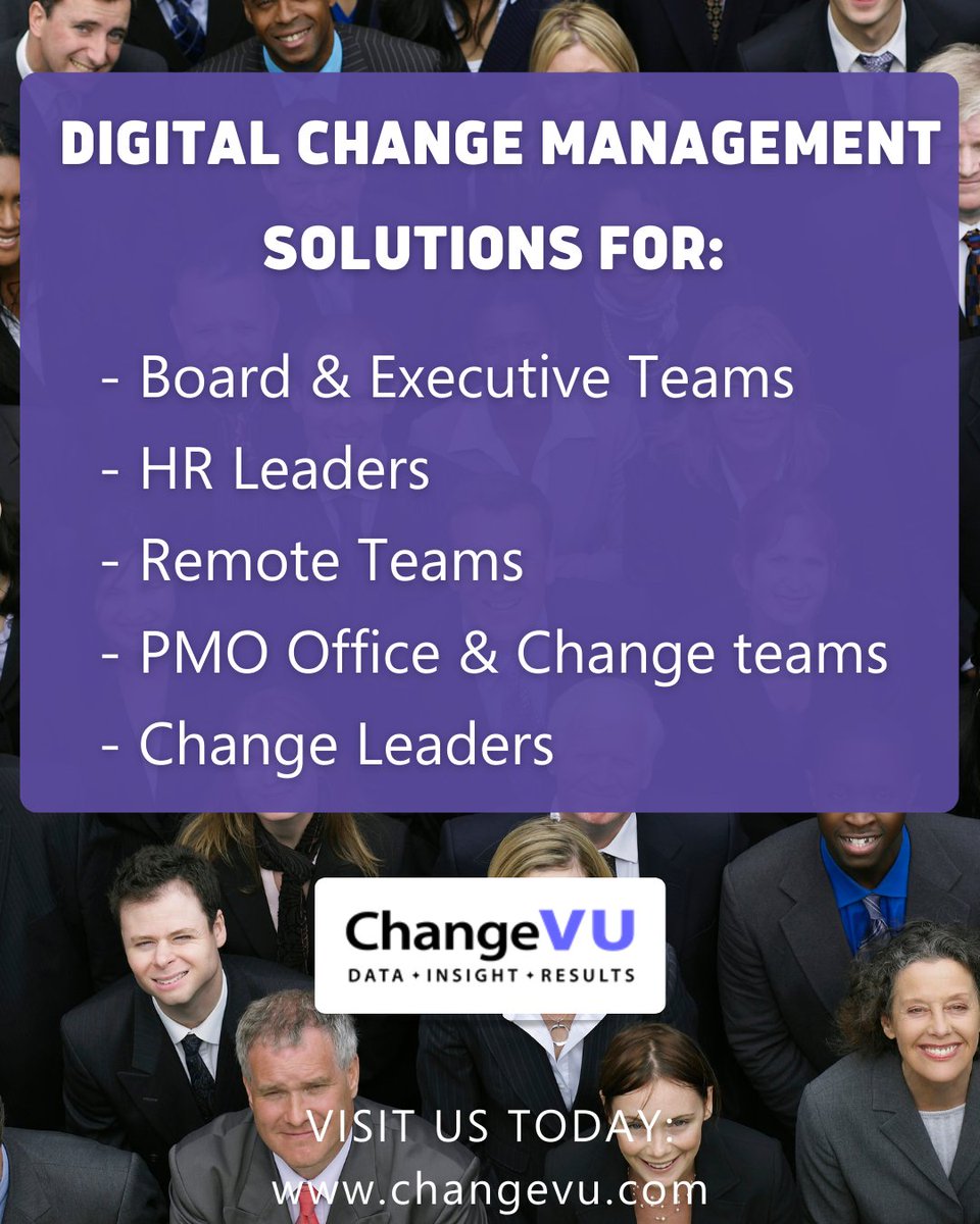 ChangeVU_'s tweet photo. Digitalize your change management capability. Find custom Digital Change Management Solutions,
visit us today: https://t.co/FiomRTchLi 

#digitalchangemanagement #changemanagement #businesssolutions #csuitesolutions #digitalchange #organizationalchange https://t.co/ZHsTZ7wYsq