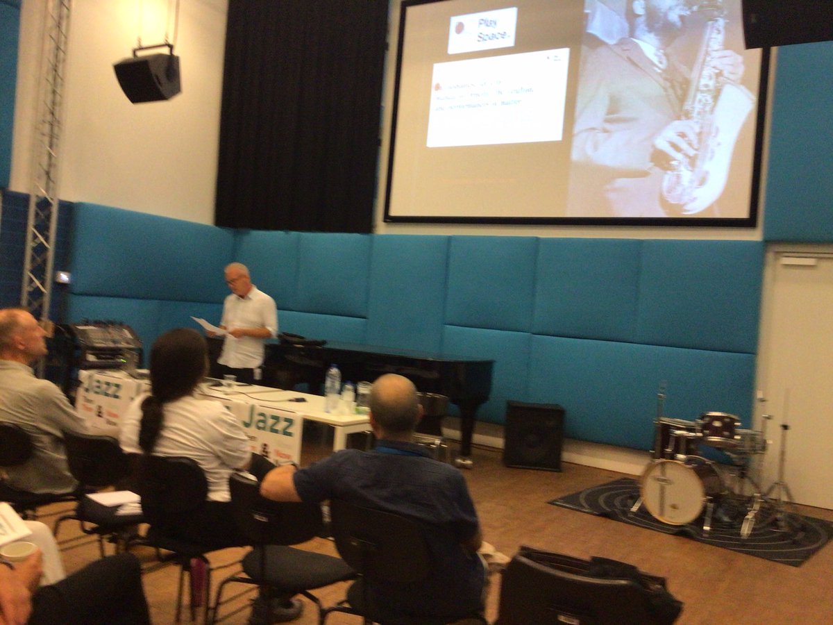 profofpop's tweet photo. Late afternoon #rhythmchanges panel using Interdisciplinary work fusing musicology and cultural analysis, through discussions of sustainability. @PetterFadnes starts with Sustainable Saxophones. https://t.co/NKEgEGBPNk