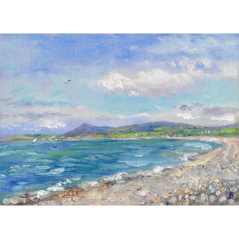 "Spey Bay" Popular shingle beach &amp; river estuary in Moray continues the #art exhibition of #originalpaintings by #artist Howard Butterworth.
Available to buy using the <a href="/ownartscheme/">Own Art</a>
 #Original #Scotland #onlineartgallery #Coastal #Landscape #artwork 
thebutterworthgallery.com/collections/al…