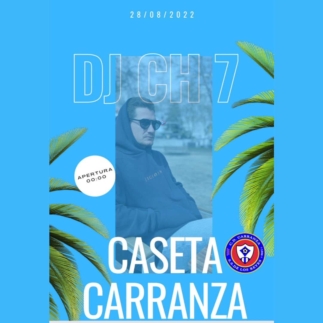 ClubDepCarranza's tweet photo. 🎉FIESTAS DE SANSE‼️

Mañana contaremos con DJCH7 (@ChemaEsteban7 ) en nuestra caseta, os esperamos a todos para pasar un buen rato con buena música , buena comida y buena compañía. 🎶🍽⚽️

No os lo perdáis en la caseta 12 del C.D Carranza 🙌🏻🎉

#LaCasetaDelCarran💙 https://t.co/aruNlYebwY