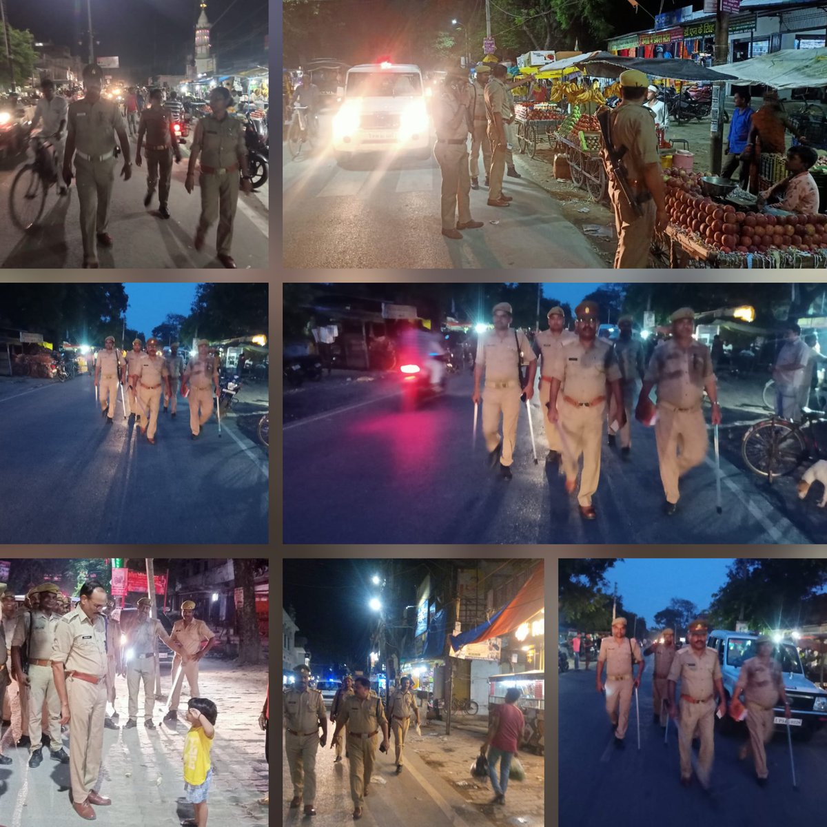 maupolice's tweet photo. शांति/सुरक्षा व्यवस्था के दृष्टिगत #spmau अविनाश पाण्डेय के निर्देशन में #maupolice द्वारा किया जा रहा पैदल गस्त/चेकिंग। #UPPolice https://t.co/8kQeZdMaKV