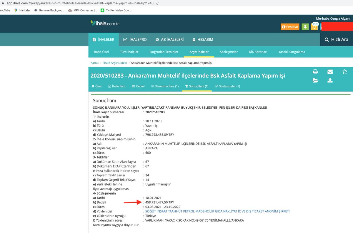 SOL MEDYANIN
Melih Gökçek'in KANKASI diye gündeme taşıdığı kişinin şirketine
▶️Söğüt A.Ş'ye
🔴CHP'li Mansur Yavaş'tan
458 Milyon 731 bin 477 TL'lik Asfalt Kaplama İhalesi