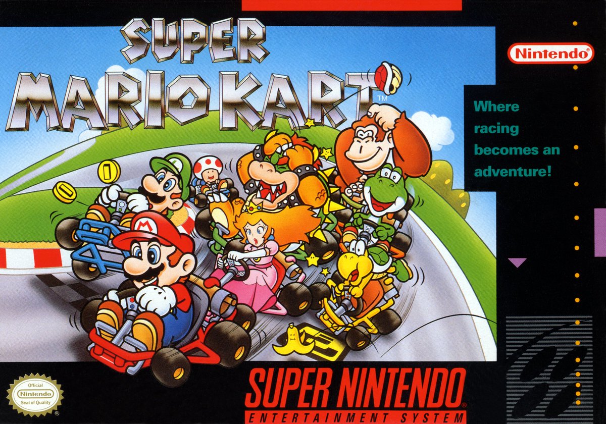 NintendoAmerica's tweet photo. 30 years ago today, Super Mario Kart released on #SNES in Japan!

It's the perfect time to revisit the original Super Mario Kart by starting up #NintendoSwitchOnline and playing online with friends. Share a screenshot or clip of your favorite gameplay moments in the replies! https://t.co/M1kkaOF0MP