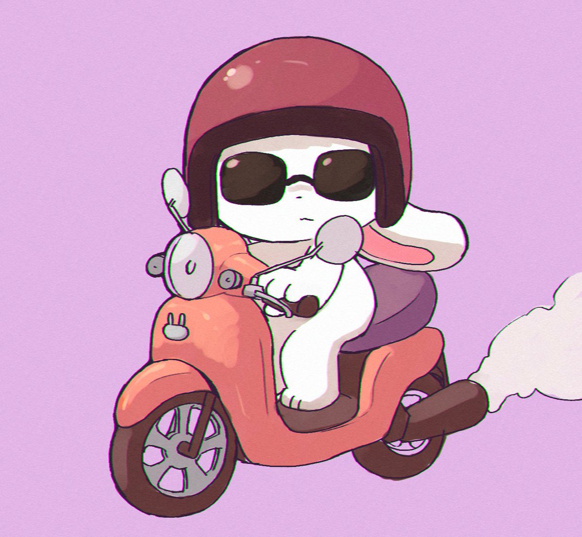 「USAGI ON BIKE #イラスト 」|いぬでんわのイラスト