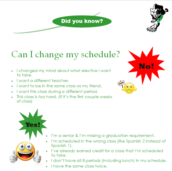 Student schedules are now available to view in HAC for Monday and Tuesday. If you have any questions about your schedule, the best way to contact your counselor is via e-mail. Please know that we have been working on schedules all summer and will not be making many changes!