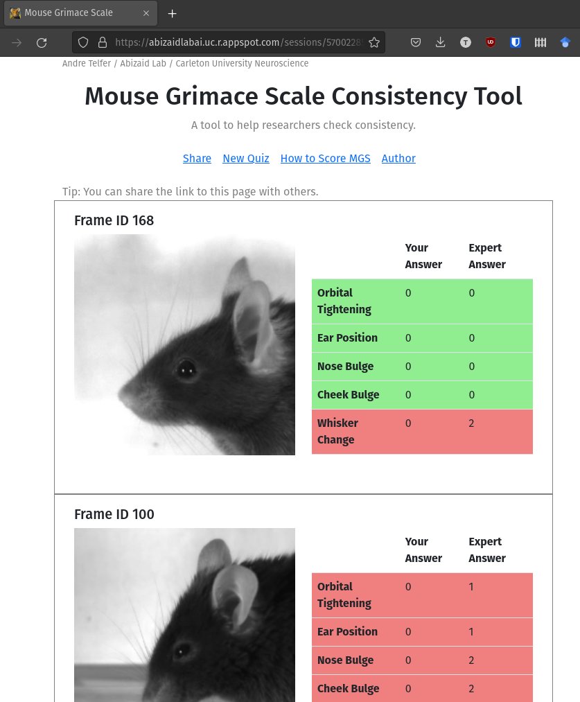 AndreNeuroland's tweet photo. Trying to find a better way to teach new researchers how to score behaviours consistently with previous scorers. Here's my first attempt with a minimal web app for the Mouse Grimace Scale: https://t.co/o6iKWYus5F #neuroscience #behaviour https://t.co/BuHuc0xVIY