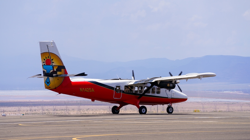 FlyGCSA's tweet photo. AC No. 42 departs from Boulder City Municipal Airport on another adventure! #flygcsa https://t.co/ohdnk0ko1g