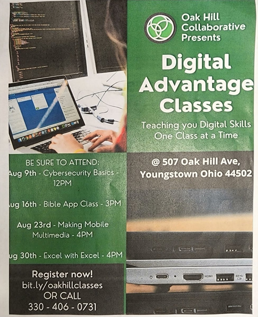 OHCollaborative's tweet image. Join us on August 30, 2022 @ 4 pm
#excelsheet #computerliteracy #computers #computerworkshop #FREEclasses #Neighborhooddevelopment