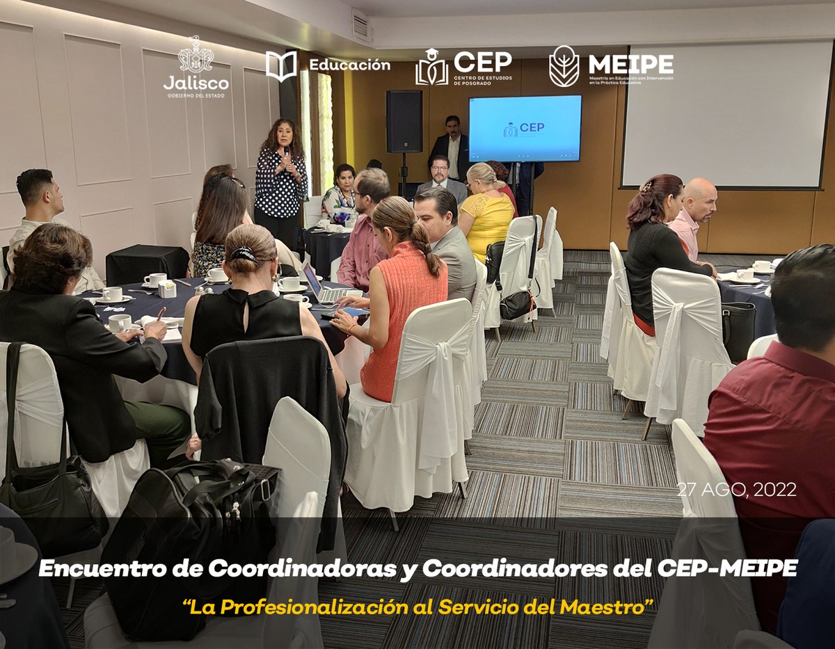 meipesej's tweet photo. Iniciamos con el Encuentro de Coordinadoras y Coordinadores del CEP-MEIPE “La Profesionalización al Servicio del Maestro”, con el objeto de organizar y planear las actividades del venidero semestre, que dará inicio el próximo 10 de septiembre del año en curso. https://t.co/A3NQKSOJcx