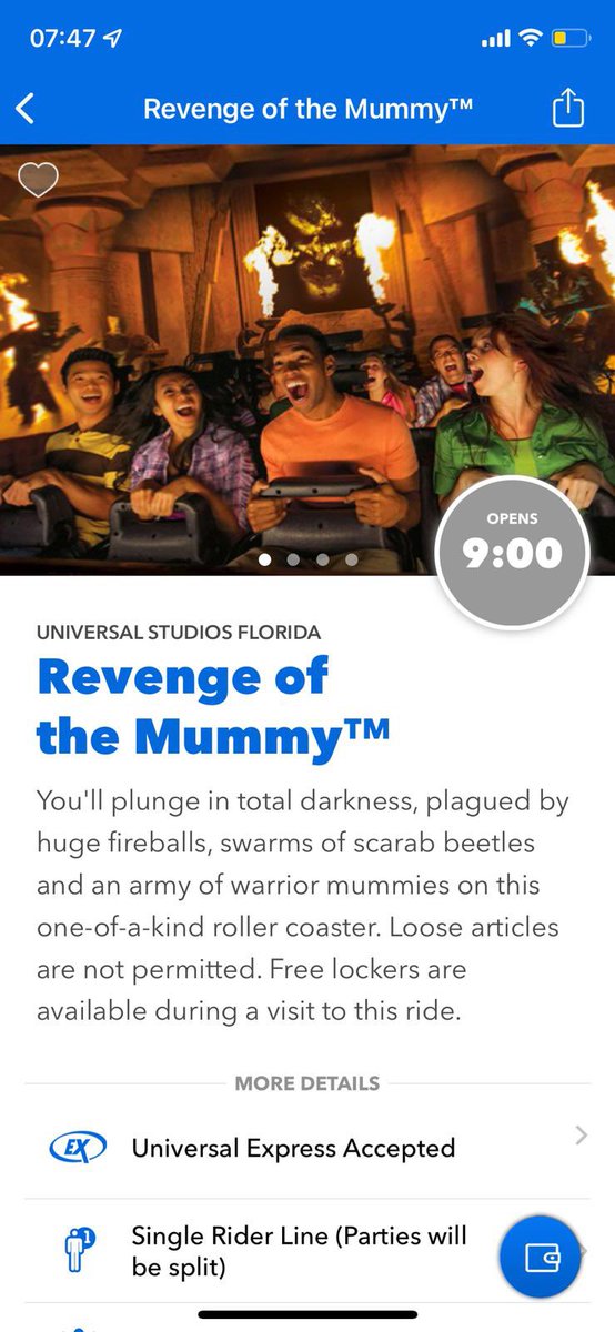 cristo3103's tweet photo. Thanks @UniversalORL, stood outside your gates for almost two hours to go on the mummy, only for the app to change too ‘closed’ 30 mins before opening https://t.co/u1YCoQEPk4