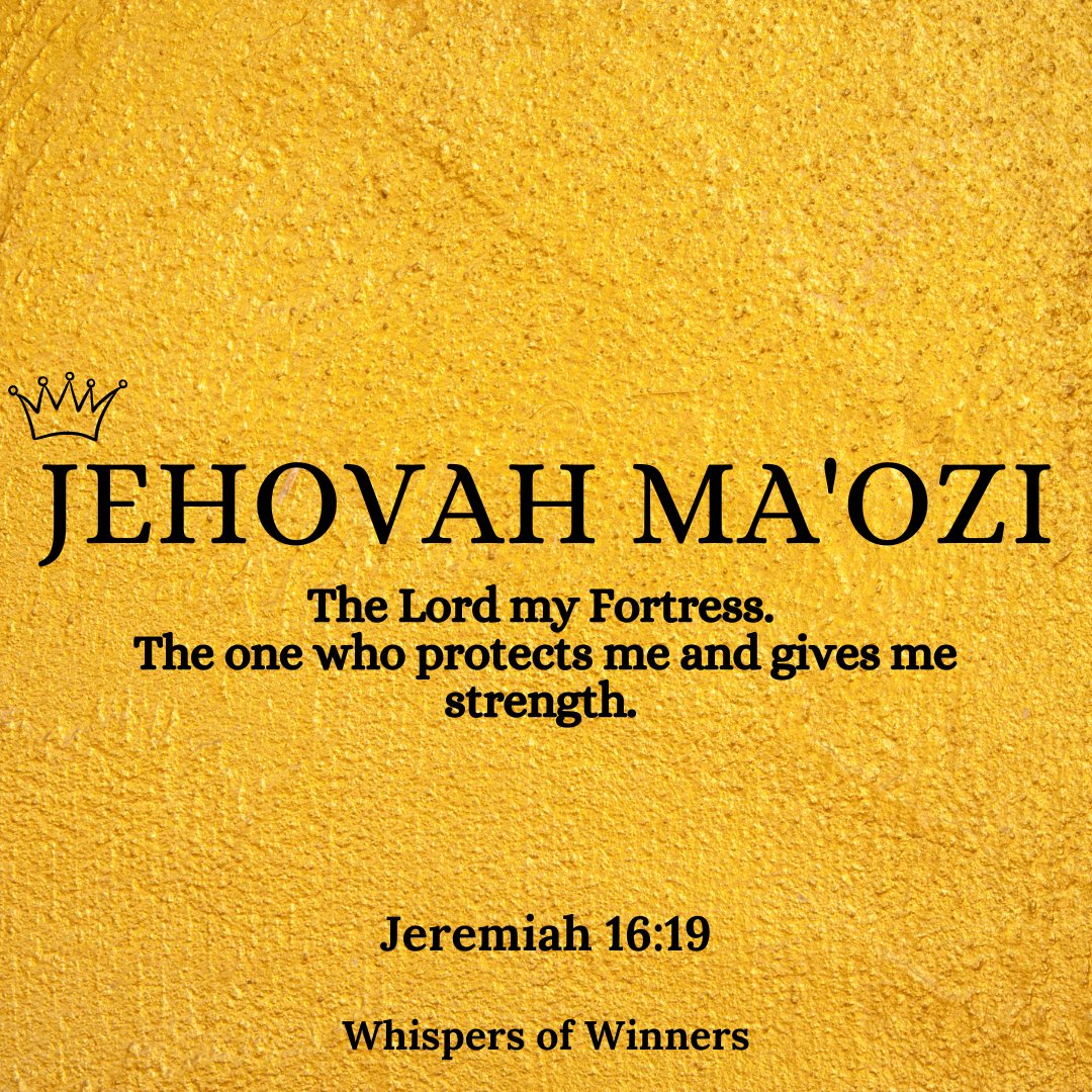 WinnersWhispers's tweet photo. Which of these names of God resonates more with you?
Jehovah Ma'ozi 💪
#whispersofwinners https://t.co/qpCUIM9Iqm