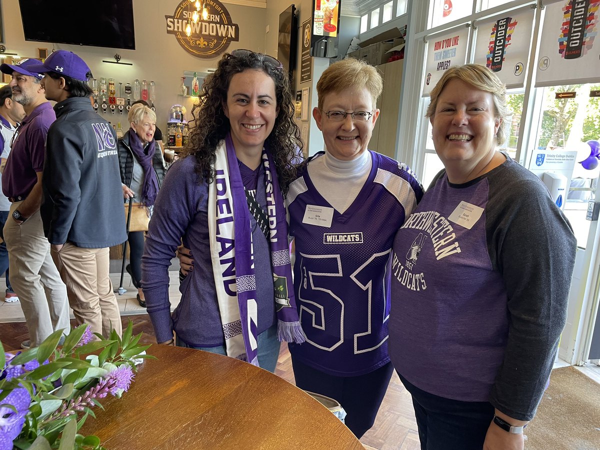 NUClubDC's tweet photo. Some of our board members at a pregame brunch in Dublin, Ireland. Go ‘Cats! Kickoff in less than 2 hours vs. Nebraska https://t.co/tm2M6E5E4H