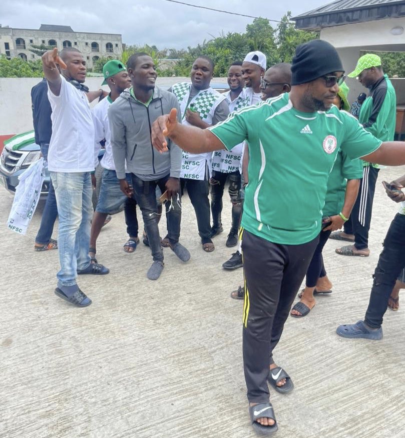 nfscglobal's tweet photo. We are live in Cape Coast Ghana for our dear @ng_supereagles 
Victory all the way 
Up Eagles Up Nigeria
@thenffofficial 

#nfsc #nfsctv #nigeriafootballsupportersclub #football #footballfans #nigeria #ghana #capecoast #victory #win #winner #soarsupereagles https://t.co/8g02oaXvIL