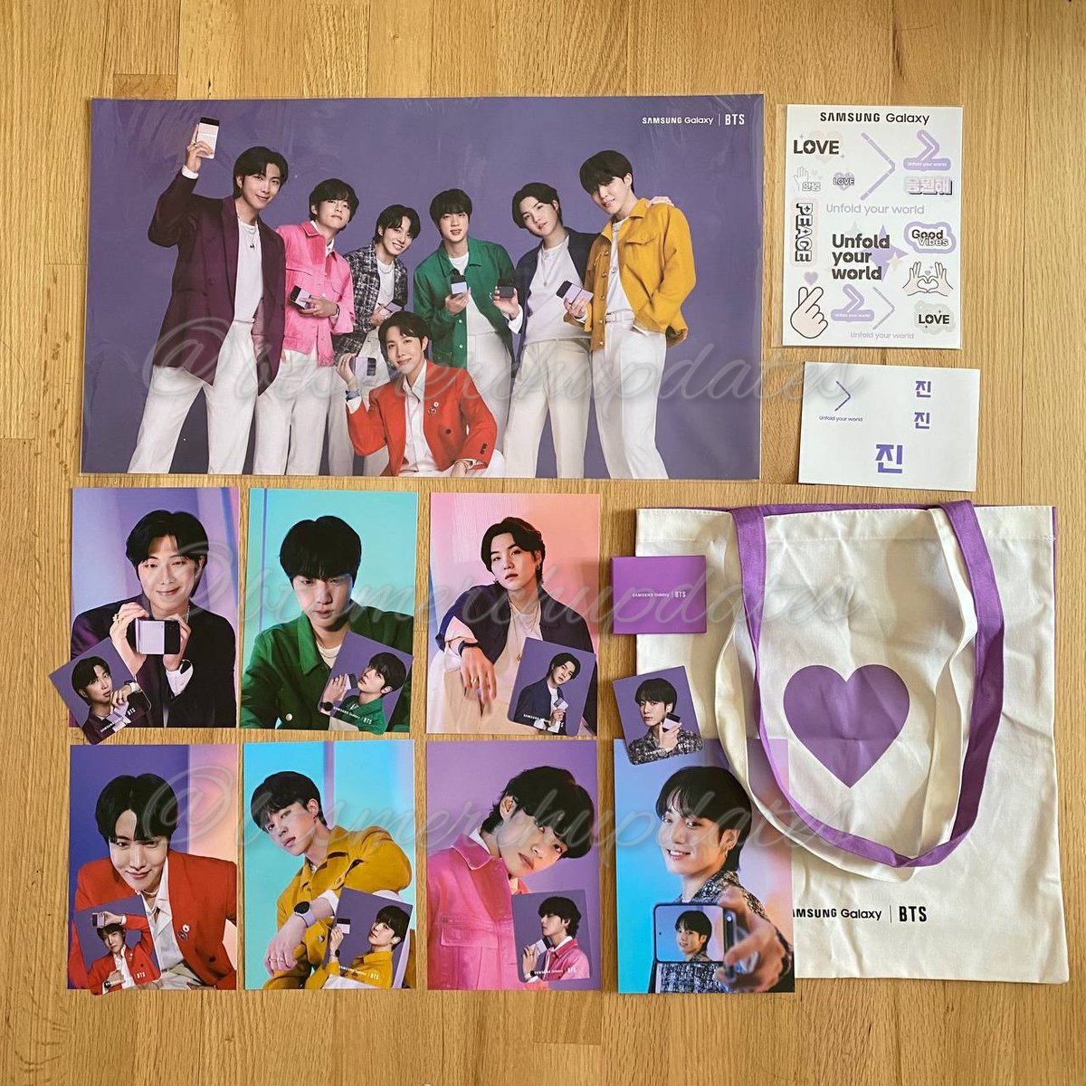 NEW BTS Samsung Galaxy Tote Bag Bundle With Stickers and Poster Exclusive