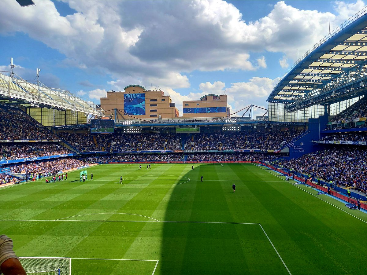 From_Rons_Desk's tweet photo. Today! Moody clouds at Stamford Bridge just before Kick Off #CFC  #CFCLEI https://t.co/a7EqxiwFmk