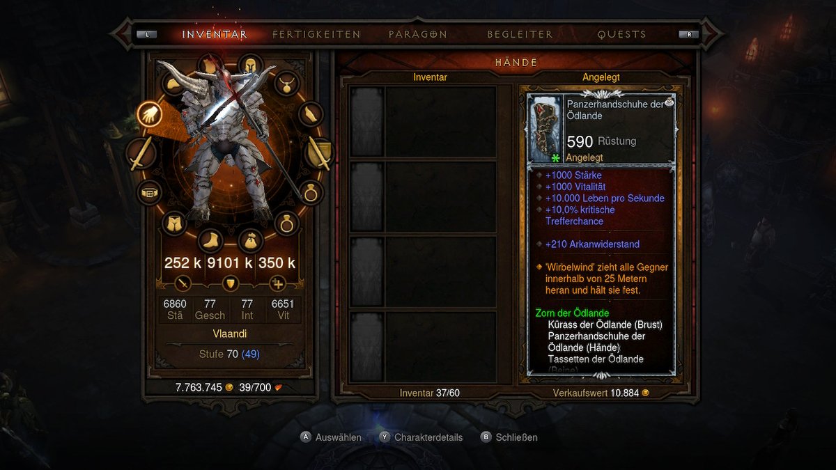 Vlaandi's tweet photo. Die ersten 4 Etappen sind geschafft und dadurch das Starterset für den Wirbelwind-Barbar bekommen. Jetzt das Set optimieren und weiteres Equipment für den Build farmen. 

#DiabloSwitch
#Diablo3
#Season27
#NintendoSwitch https://t.co/GsRoU61KxD