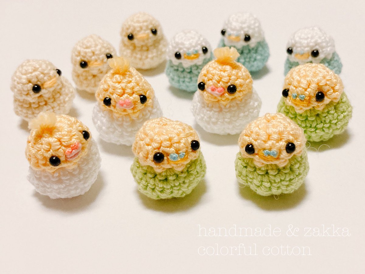 ColorfulCotton's tweet photo. シャポーマルシェに出店します♪
ワクワク😍
新作⭐︎ミニサイズ　鳥さんシリーズ
1匹550円（税込）販売開始❣️

#本八幡　#シャポー本八幡　#マルシェ　#あみぐるみ　#ハンドメイド　#カラフルコットン https://t.co/UfDP2qClT0