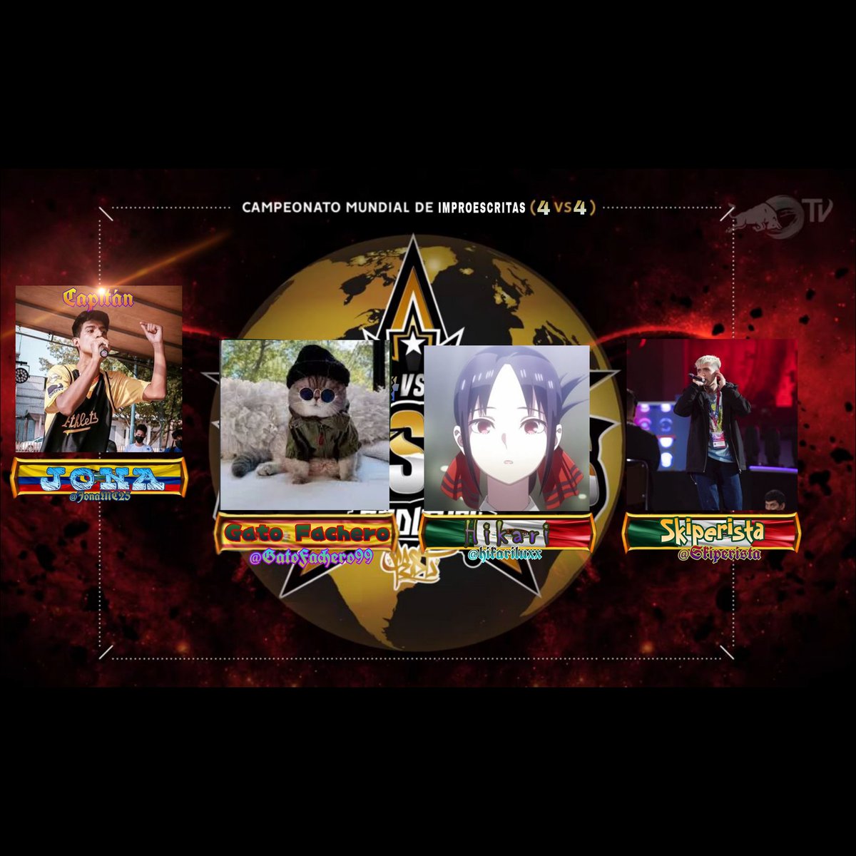 GLImproEscritas's tweet photo. 🔥 ¡¡ACTUALIZACIÓN DEL PRIMER EQUIPO DE GOD LEVEL IMPROESCRITAS!! 🔥
TEAM JONA 🇪🇨 + 🇪🇸 + 🇲🇽 + 🇲🇽
Renovado team de Level GOD 🔥
Gato fachero reemplaza a Manu AKA para ir junto a Hikari y Skiperista a brindarle apoyo al capitán Jona.
Como crees que le irá a este team?? 👇🏽👀 https://t.co/xL429R0xw0