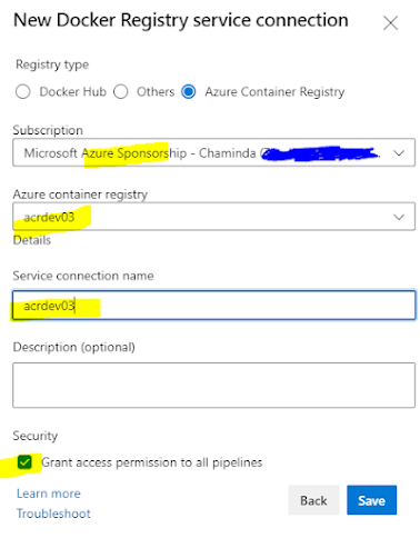 c_chandrasekara's tweet image. Create Service Connection in Azure DevOps for Azure Container Registry chamindac.blogspot.com/2022/08/create… #azure #containerregistry #azuredevops