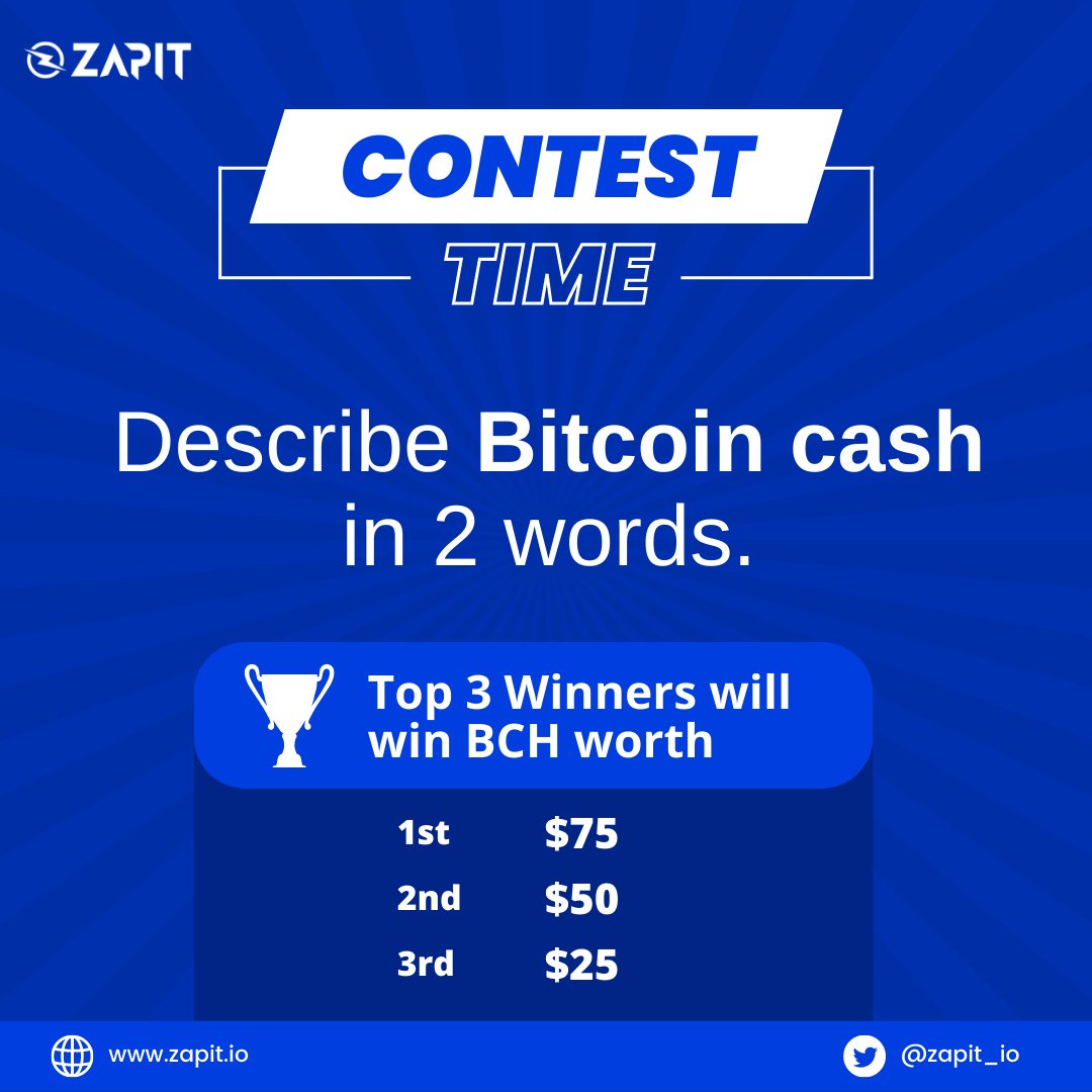 zapit_io's tweet photo. Ready for another contest? 📢

⏰Time : 27th August- 2nd September 2022

🗒️ Rules :
 
👍 Like &amp; Answer 
🌈 RT and Tag 2 friends
🧷 Follow @zapit_io
✍️ Download Zapit app and comment 'username'

💰 Winners will be announced on 3rd September 2022.

#BCH #Contest #Giveaways https://t.co/XoG1JKVtVA