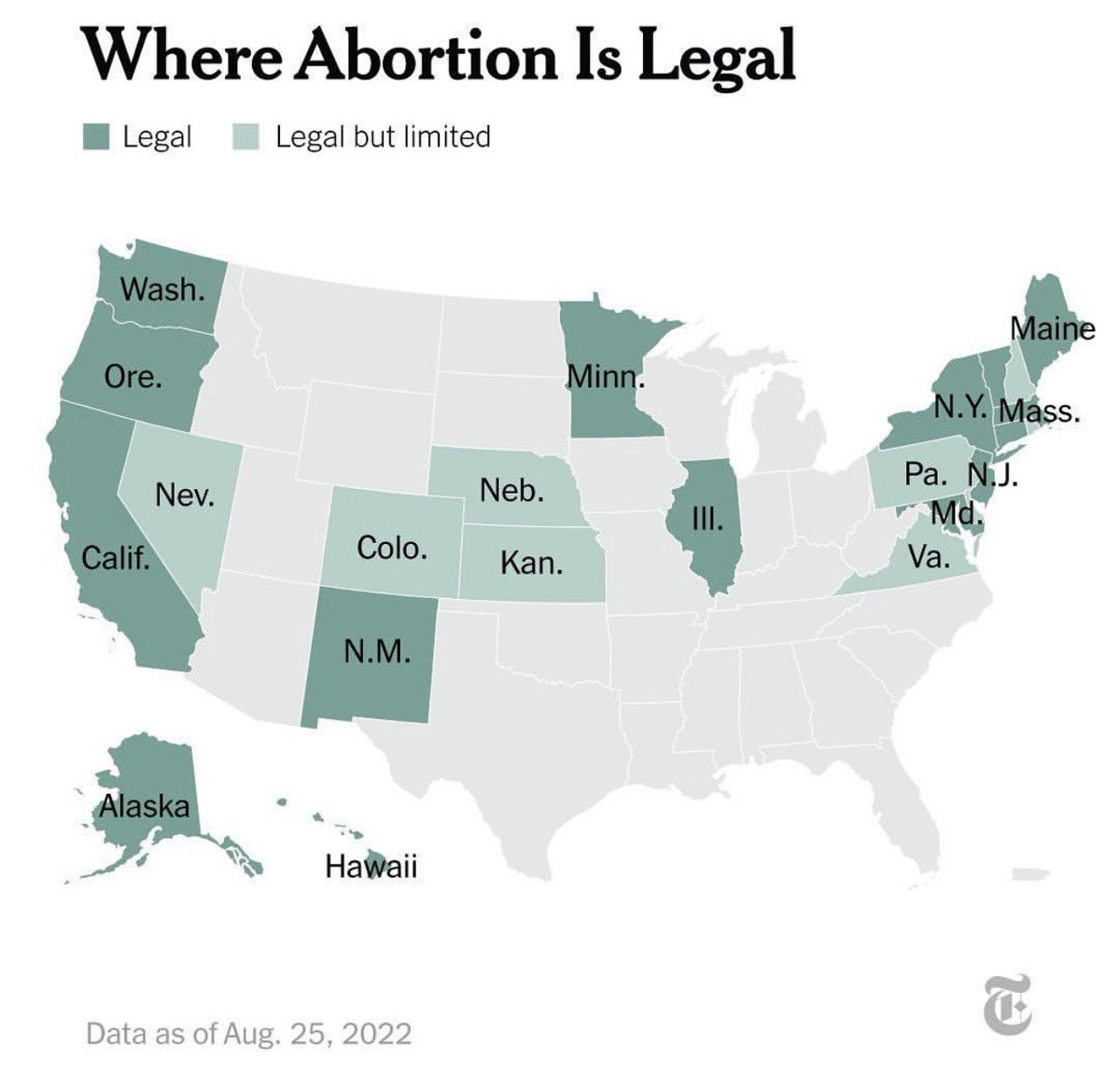 corysiri's tweet photo. Starting with this map to help my daughter pick a college. #AbortionIsHealthcare #AbortionIsEssential https://t.co/T2toRcN2Ch