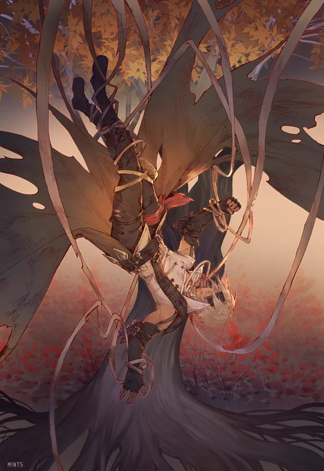 Happy 9th Anniv FFXIV!!!! I started in 2018 but only rly started regularly drawing it in 2020! I picked out my 4 favourite pieces!Here's to at least 14 more years \0/  