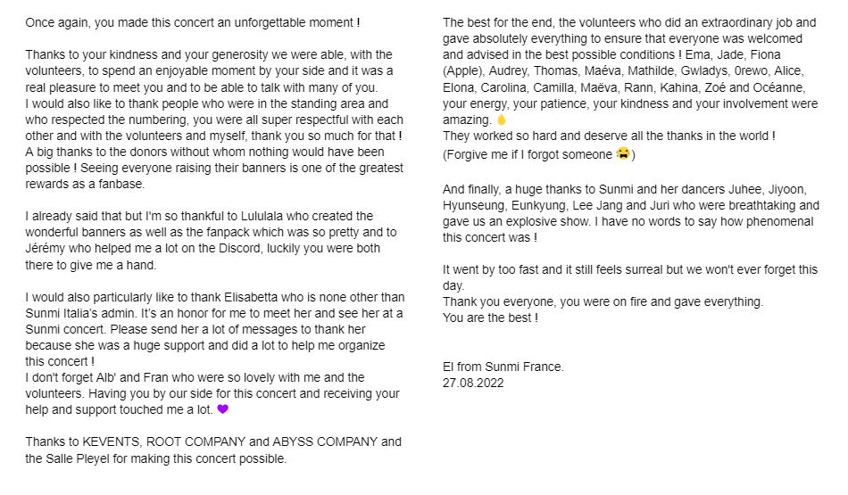 Sunmi France ️‍🔥°C on Twitter: "@Elise02_twt Merci à vous tous 💜 https