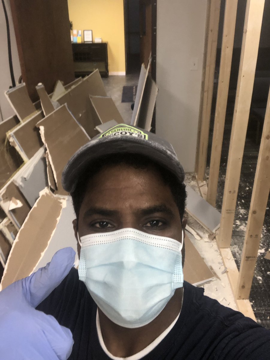 PastorDJNixon's tweet photo. Taking out wall to make more room in the sanctuary. #freedomtemplestrong https://t.co/EgoDSIXqLb