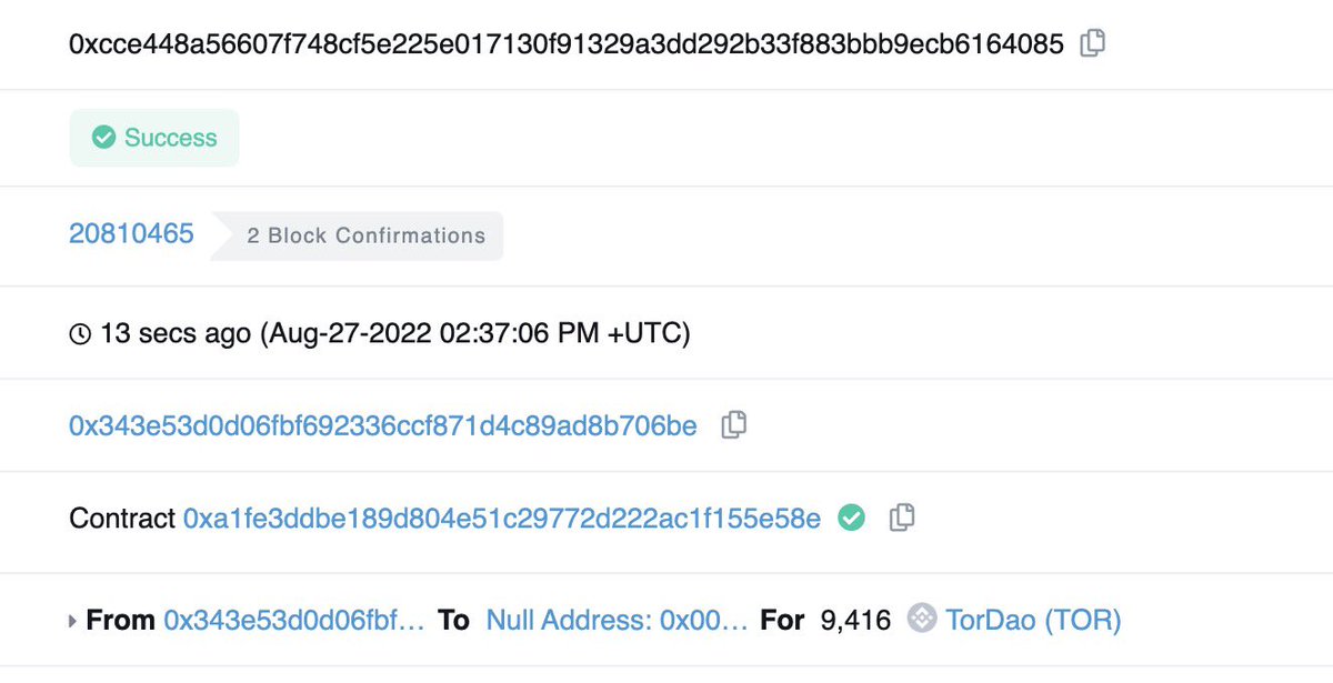 Tor_DAO_'s tweet photo. The repurchasing and destruction of the #Tor for today have been completed.  

✅The total repurchasing value is 7200 USDT. 
✅The destruction amount is 9416 #Tor. https://t.co/ewwfsumFBl