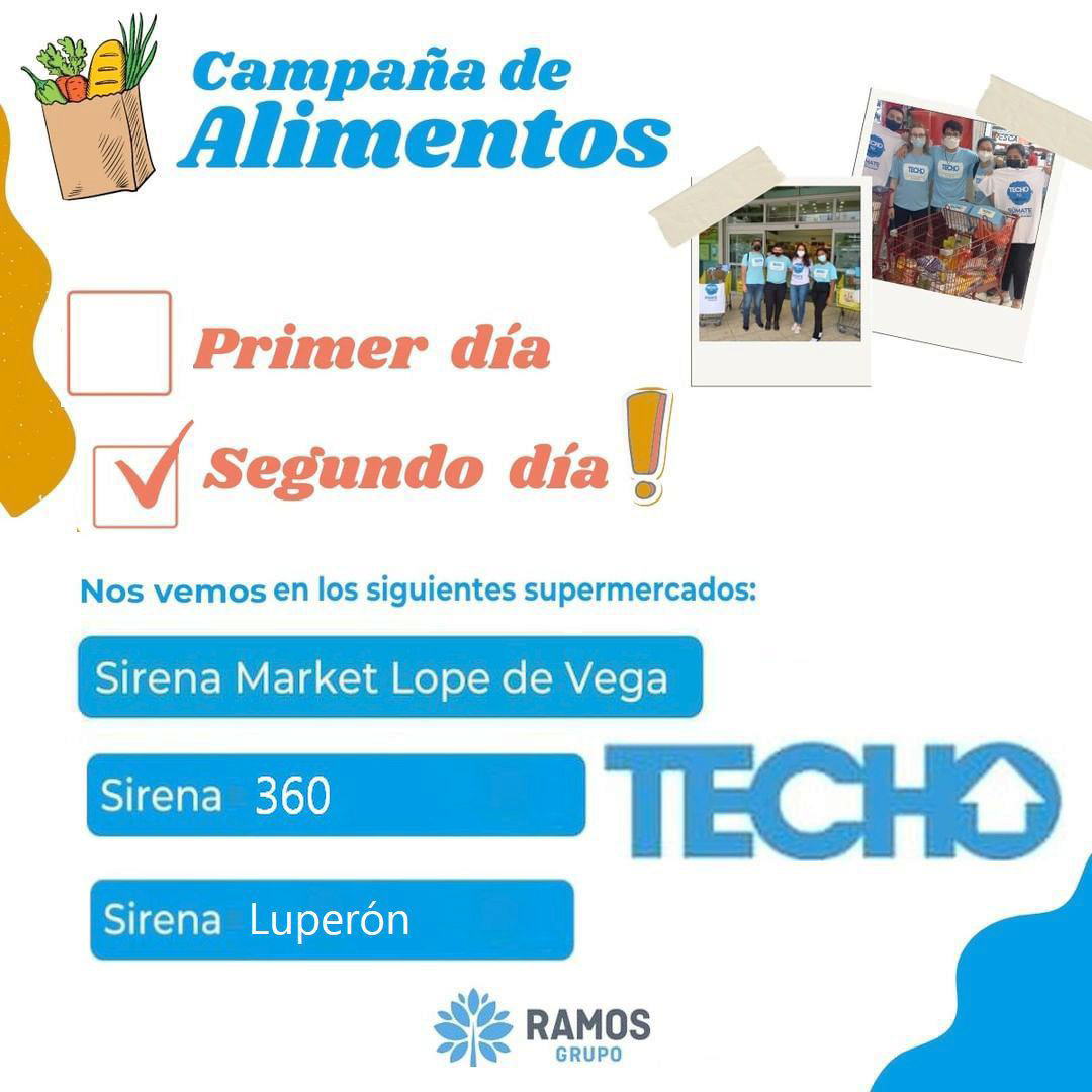MiguelCunillera's tweet photo. 2do dia de la campaña de alimentos de @TECHO_rd.  Si tienen compras de supermercado pendientes y pueden hacerlas en el SirenaMarket de la Lope de Vega, de @galeria360 o la Luperón, encontrarán a voluntarios #Techeros en campaña para próximas actividades. Toda ayuda es apreciada. https://t.co/KjGItazKmU