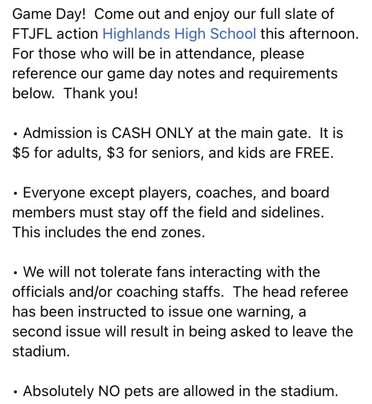 Ft Thomas Junior Football League tweet media