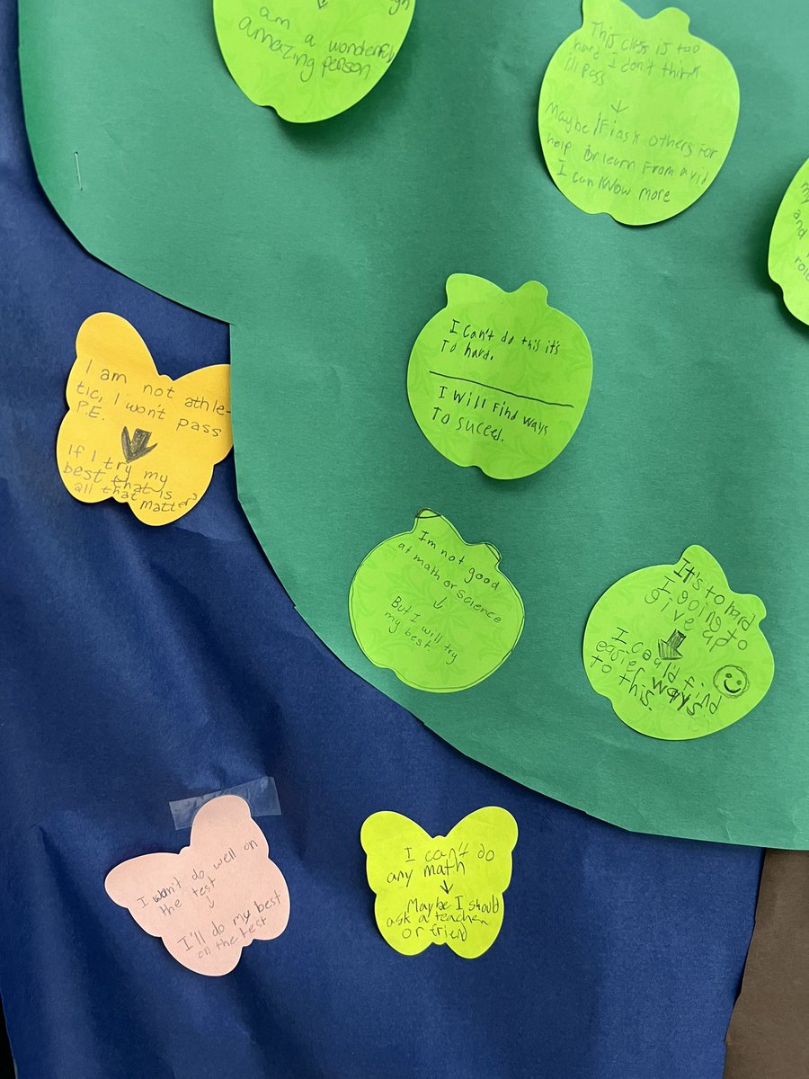 mslukins's tweet photo. 🏫First week of school - students 💪empowered themselves by changing “fixed mindset” statements into 🌳“growth mindset statements! @DeAnza_Academy #togetherwenavigate https://t.co/xmnjQ5K1b6