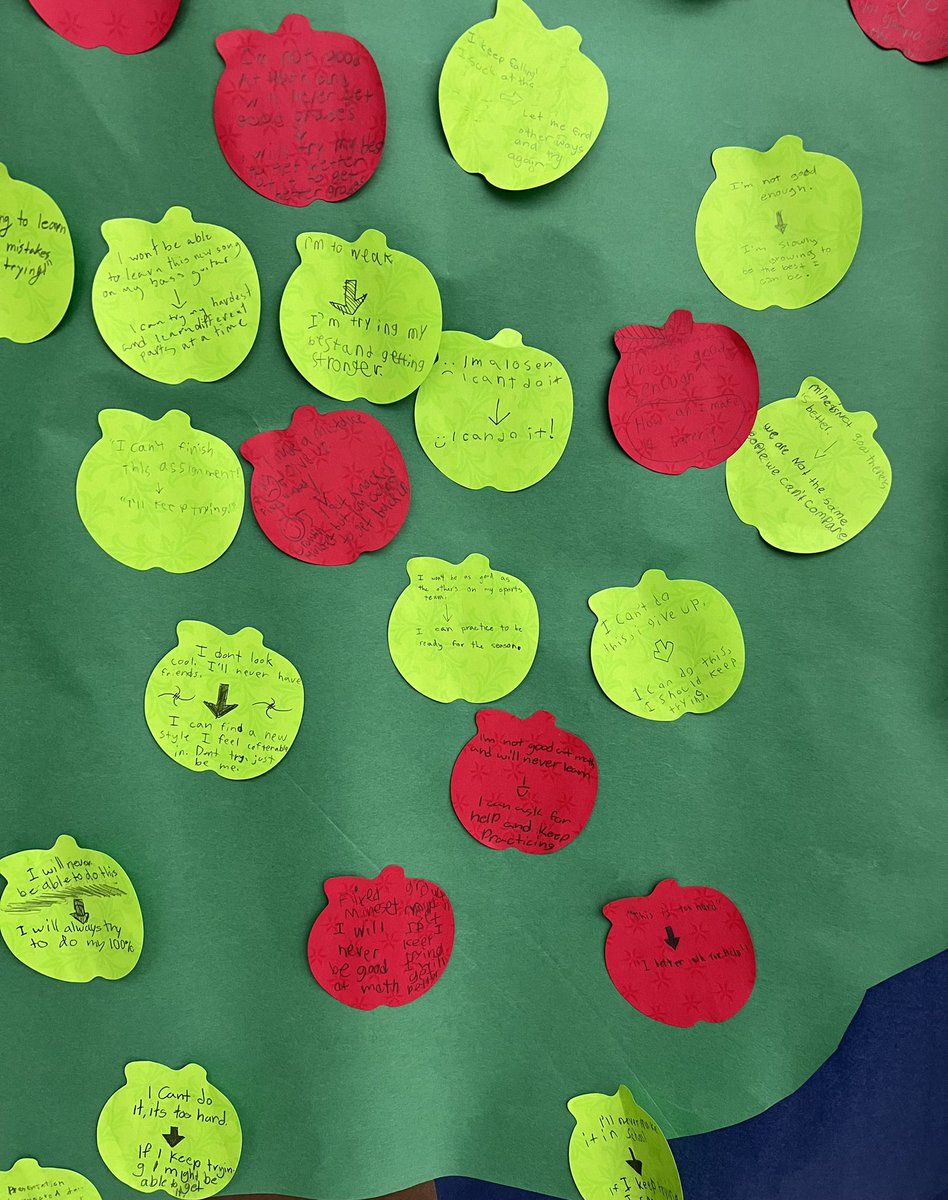 mslukins's tweet photo. 🏫First week of school - students 💪empowered themselves by changing “fixed mindset” statements into 🌳“growth mindset statements! @DeAnza_Academy #togetherwenavigate https://t.co/xmnjQ5K1b6